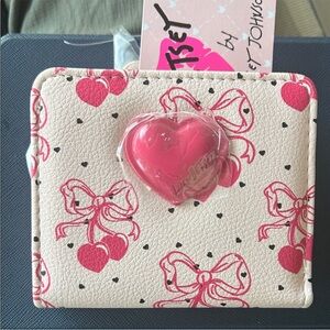 Betsey Johnson Pink Heart and Bow Wallet - NWT